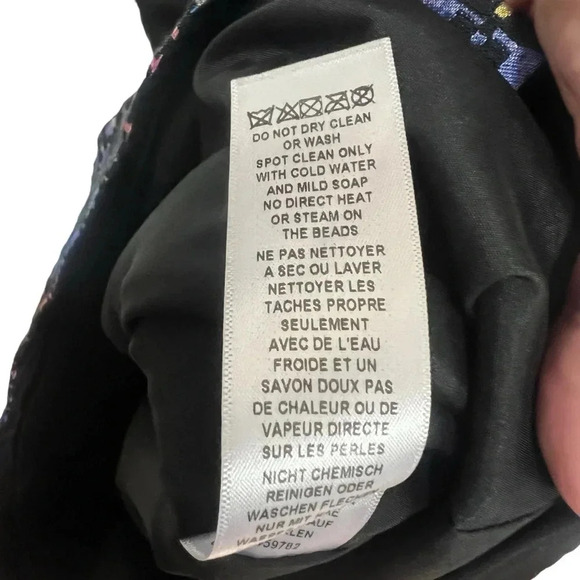 Adrianna Papell black with iridescent front panel sheath midi dress size 10 - Picture 3 of 8